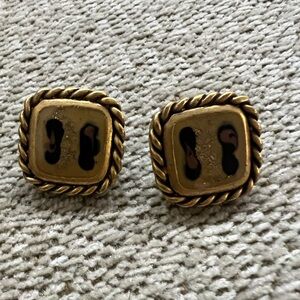 Vintage Chico’s Gold and Black Square Earrings